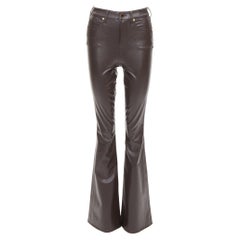 VERONICA BEARD Beverley Skinny Flare High Rise braune Kunstlederhose 24"