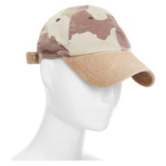 A.P.C. cappello da baseball a becco di velluto a coste color cachi cammello S