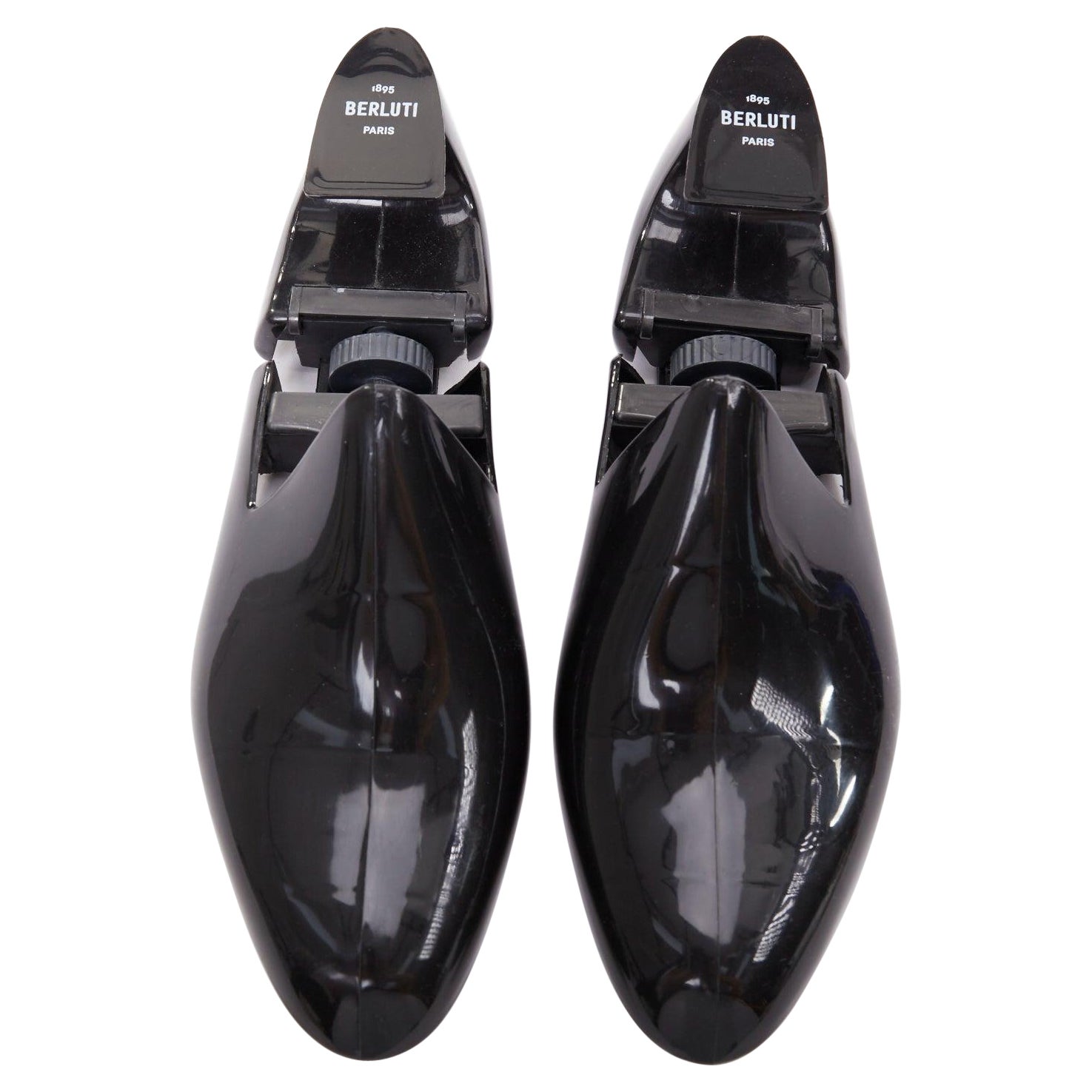 BERLUTI plástico negro brillante logotipo blanco zapatero plegable en forma de árbol EU39-40 en venta
