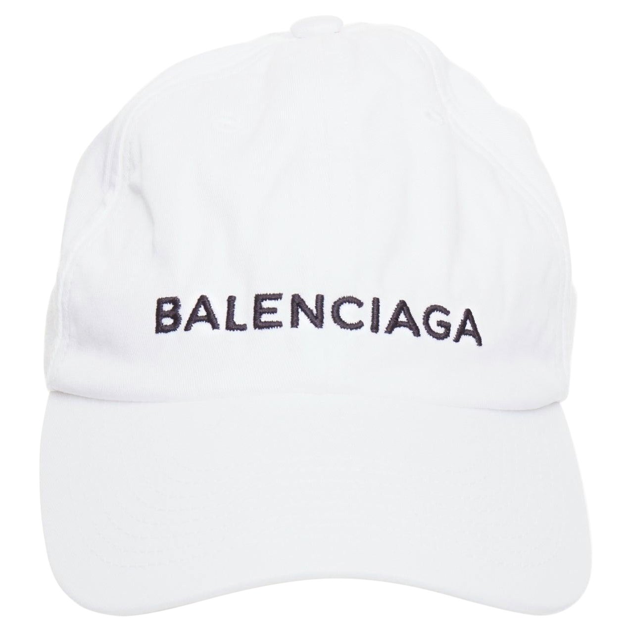 BALENCIAGA gorra de béisbol blanca de algodón negro con logotipo bordado L en venta