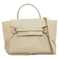CELINE Mini Belt, borsa in pelle di vitello beige con manico passante
