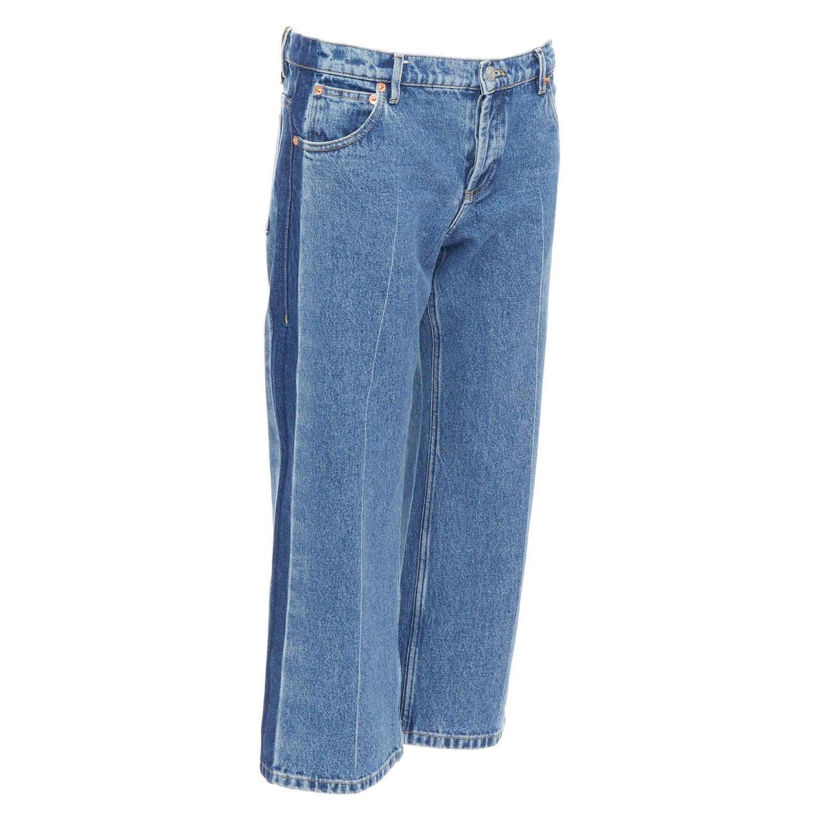 Vaqueros anchos de cintura baja lavados en contraste azul BALENCIAGA FR36 S