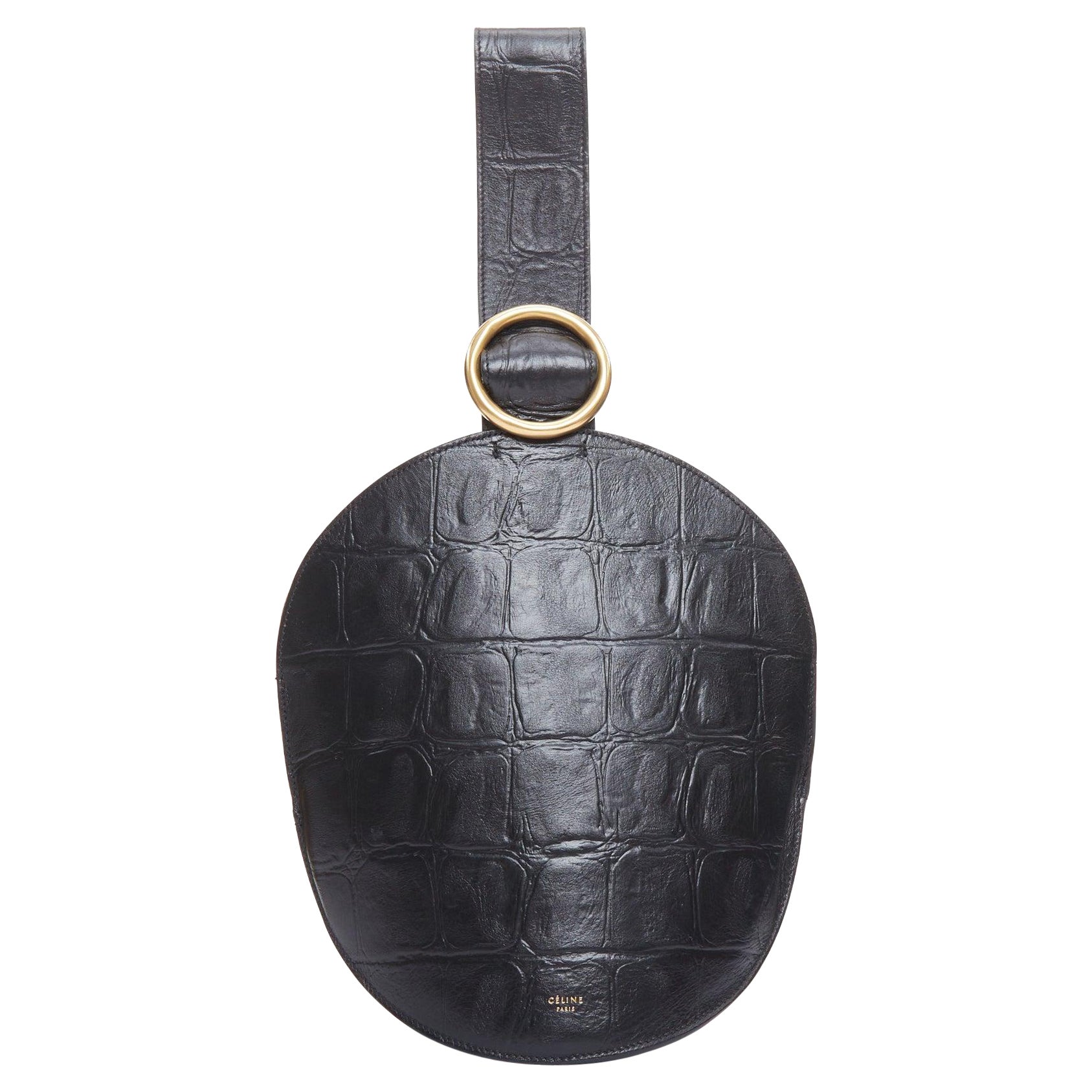 OLD Celine 2015 Runway Phoebe Philo pochette bracelet en cuir embossé en vente