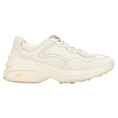GUCCI Alessandro Michele Rhyton cream leather lace up chunky dad sneakers EU37