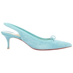 CHRISTIAN LOUBOUTIN A Hall Sling Pump 55 cuir velours pointu slingbacks EU36.5