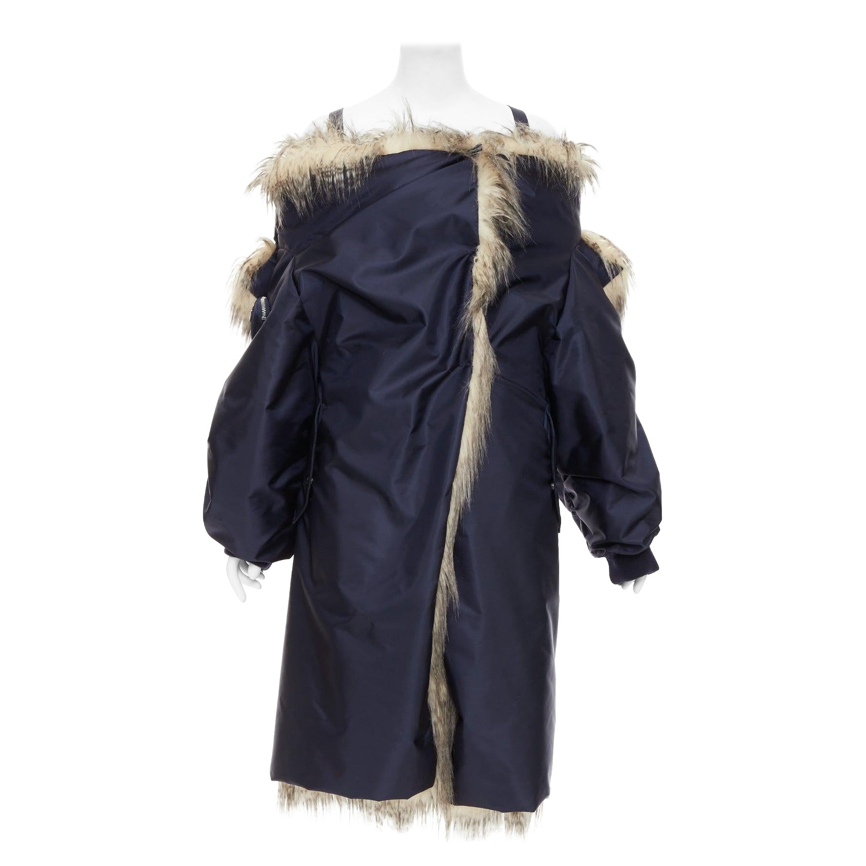 PRADA 2021 Cappotto bomber oversize in pelliccia sintetica IT38 XS Rihanna in vendita