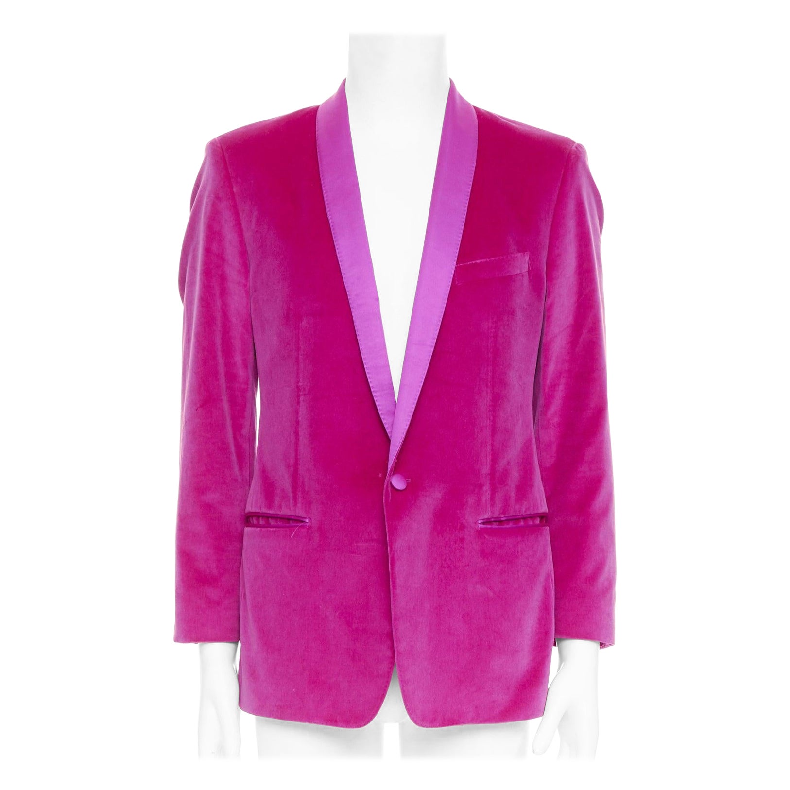 DOLCE GABBANA Blazer da smoking in velluto rosa oro, cotone e seta IT52 XL