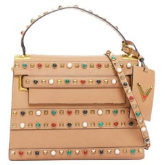 VALENTINO Rockstud Native Couture Kalbsleder Multi Stone Crossbody Satchenl Tasche