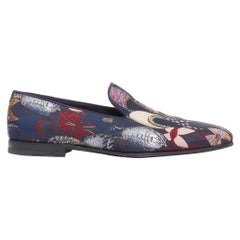 SALVATORE FERRAGAMO Blondie shoe pattern jacquard flat loafers UK7.5 EU41.5