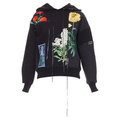 ALEXANDER MCQUEEN 2017 black multicolour embroidery patchwork hoodie IT40 S