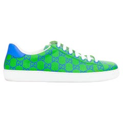 GUCCI Ace Supreme Joy Monogram grün blau low top Turnschuhe UK7.5 EU41.5