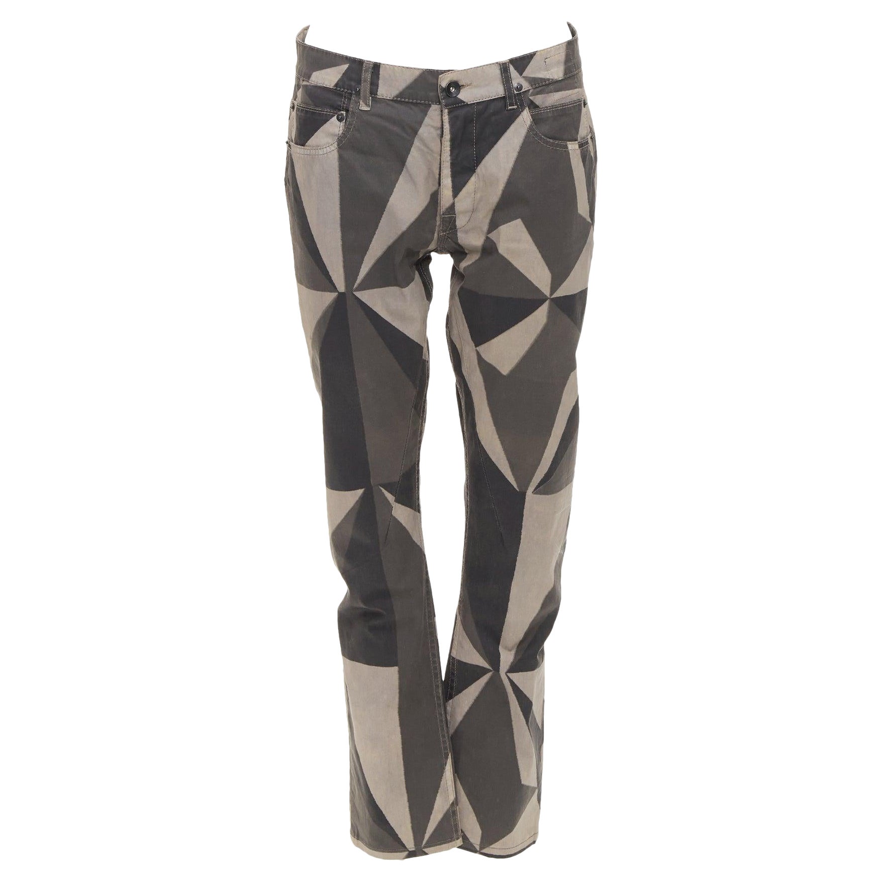 RICK OWENS DRKSHDW 2013 Vintage Island Detroit camo polygon tapered pants 29"