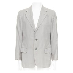 Blazer simple poitrine à chevrons gris clair GUCCI IT52 XL