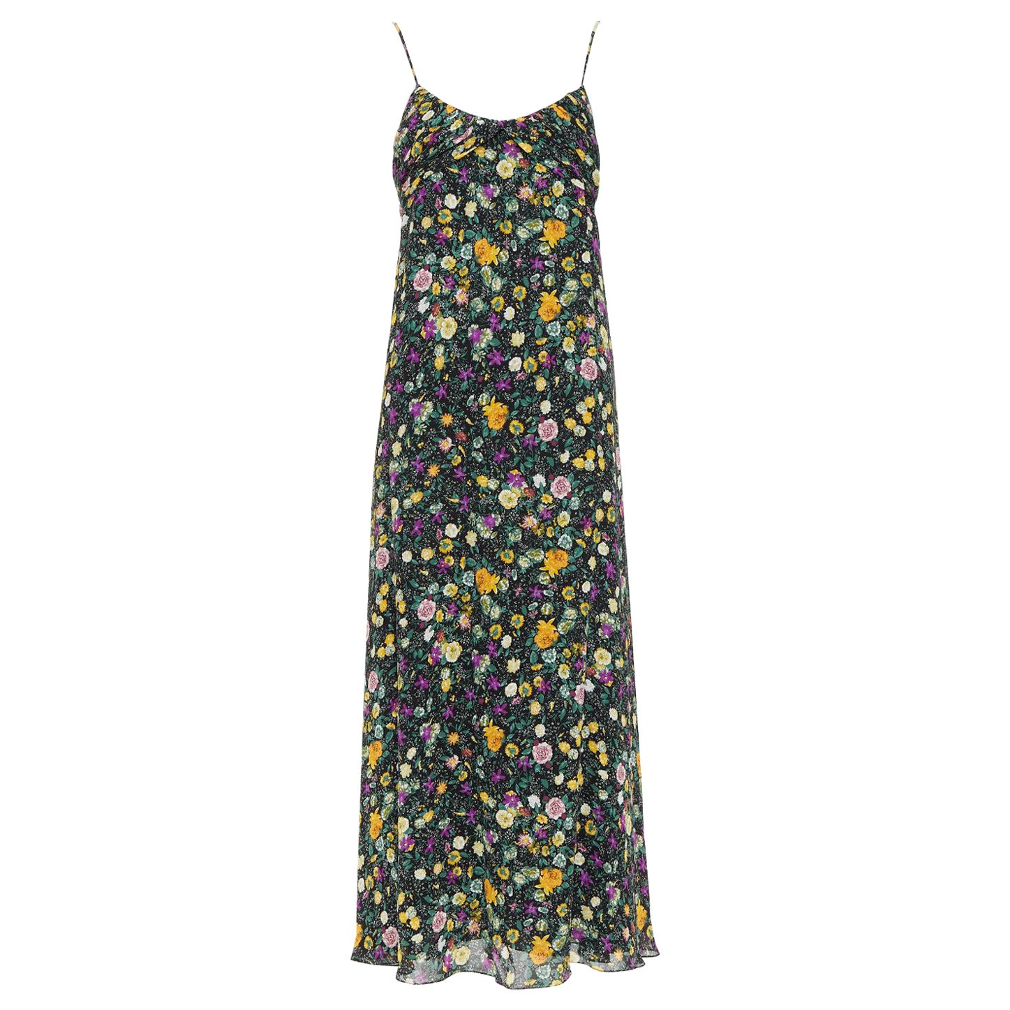 Celine Hedi Slimane robe en viscose à imprimé floral jaune violet FR38 M
