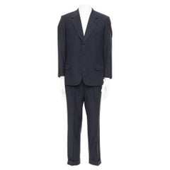 Brioni Cesar - Ensemble blazer en laine à rayures - marine - IT52 XL