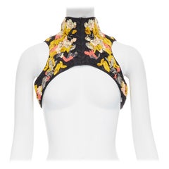 ALEXANDER MCQUEEN Sarah Burton 2011 Runway yellow black ruffle harness IT40 S
