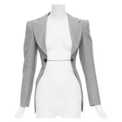 JUNYA WATANABE 2009 Graue Blazerjacke aus Wollmischung mit Hahnentrittschliffschnitt S
