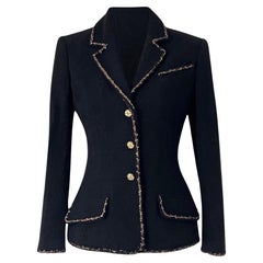 Chanel Venetian Grandeur Black Tweed Jacket 42 FR