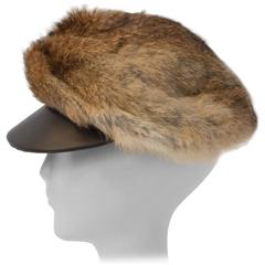 Vintage 60s Cap Leather and Rabbit Fur