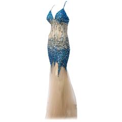 Vintage 80s Show Girl Sequin Gown
