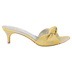 New Kate Spade Spring 2005 Collection's Yellow Brocade Mules Heels Size 7