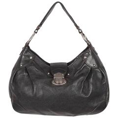 LOUIS VUITTON Black MAHINA Perforated Leather SOLAR PM Hobo Bag 8