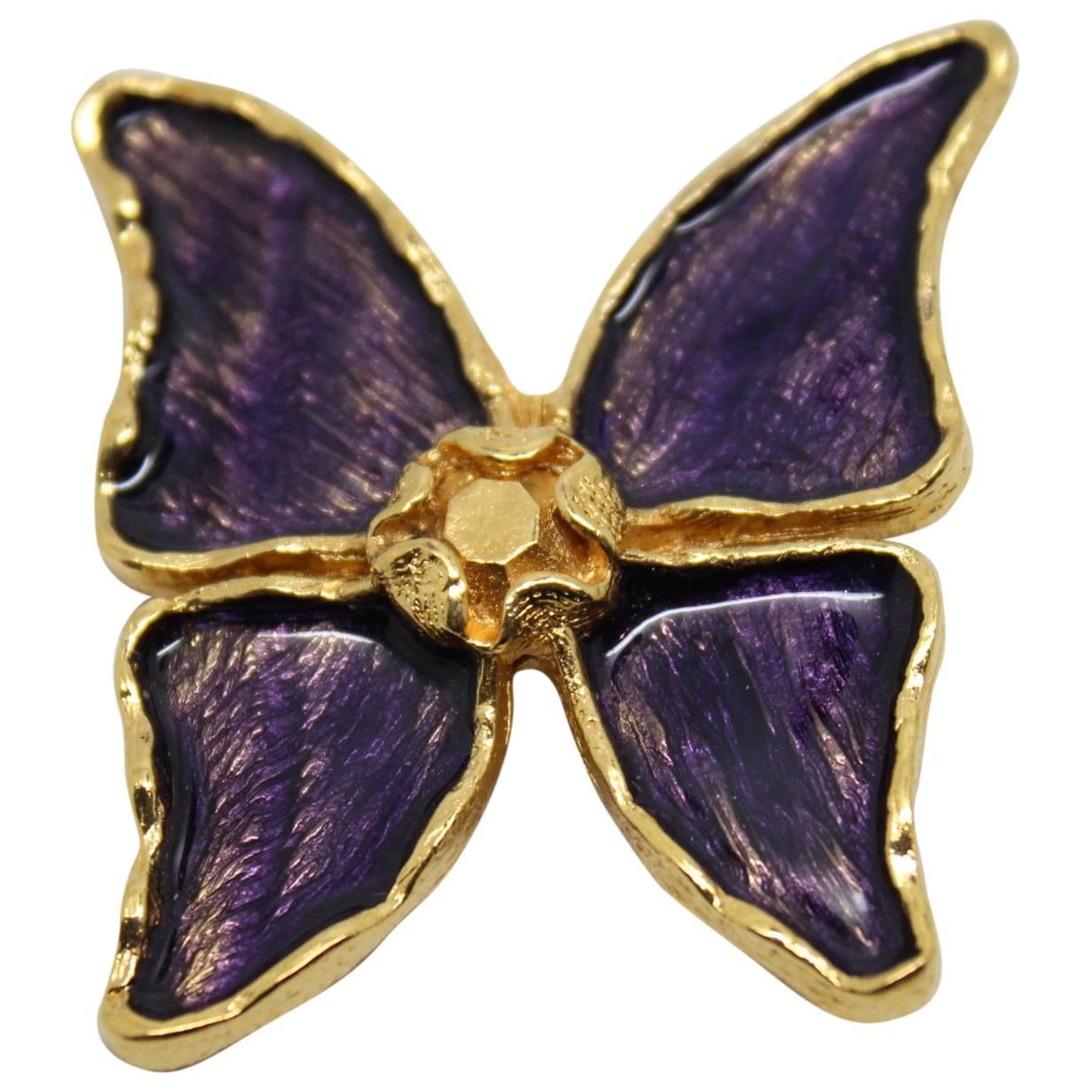 Yves Saint Laurent vintage Brooch Butterfly style For Sale
