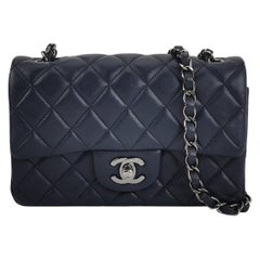 Chanel Classic Flap Rectangular Mini Navy Lambskin 2013-2014