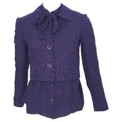 David Hayes For Saks Fifth Avenue 1984 Silk Blouse & Jacket Set Size 4. 12