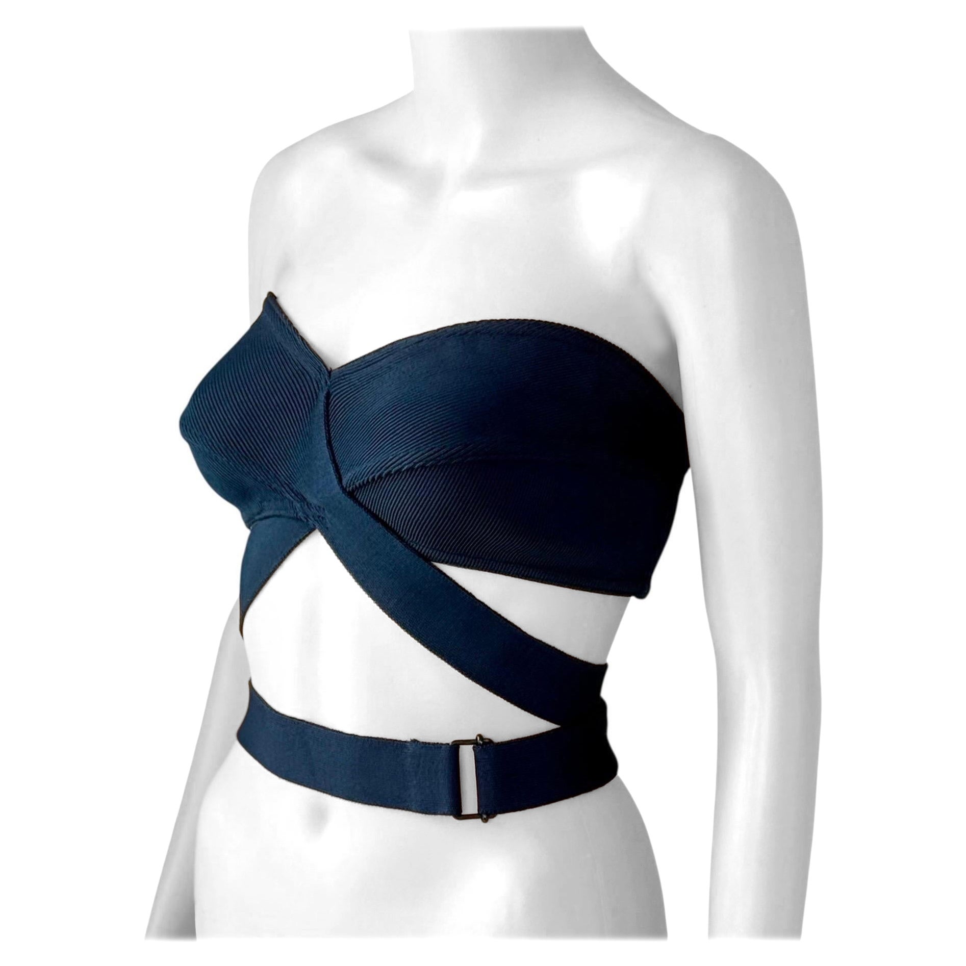 Azzedine Alaia Campagna P/E 1987 Vintage Wrap Bra Bralette Crop Top