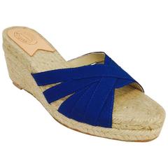 Stubbs & Wootton Royal Blue Grosgrain Ribbon and Rope Wedges