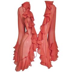 Norma Kamali Silk Ruffle Tie Top 5