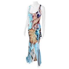 Roberto Cavalli F/W 2004 Corset Bustier Top & Silk Skirt 2 Piece Set Ensemble