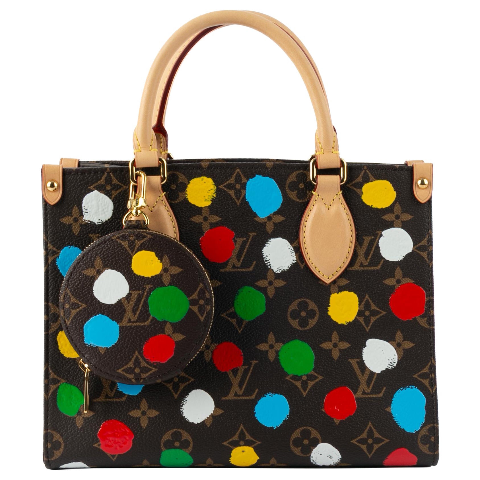Borsa shopping Louis Vuitton x Yayoi Kusama 'On The Go' Small 2023 in vendita