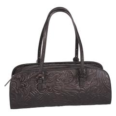 Fendi Baguette Black Western Style Tooled Leather Design, Never Retro