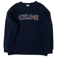 Schwarzer Pullover von Céline mit Schmucklogo.