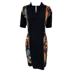 Lanvin Nero Maglia in misto lana con stampa floreale in seta Abito a maniche corte con collo a polo 4