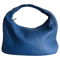 Bottega Veneta Veneta Hobo Blau Leder Intrecciato 47cm