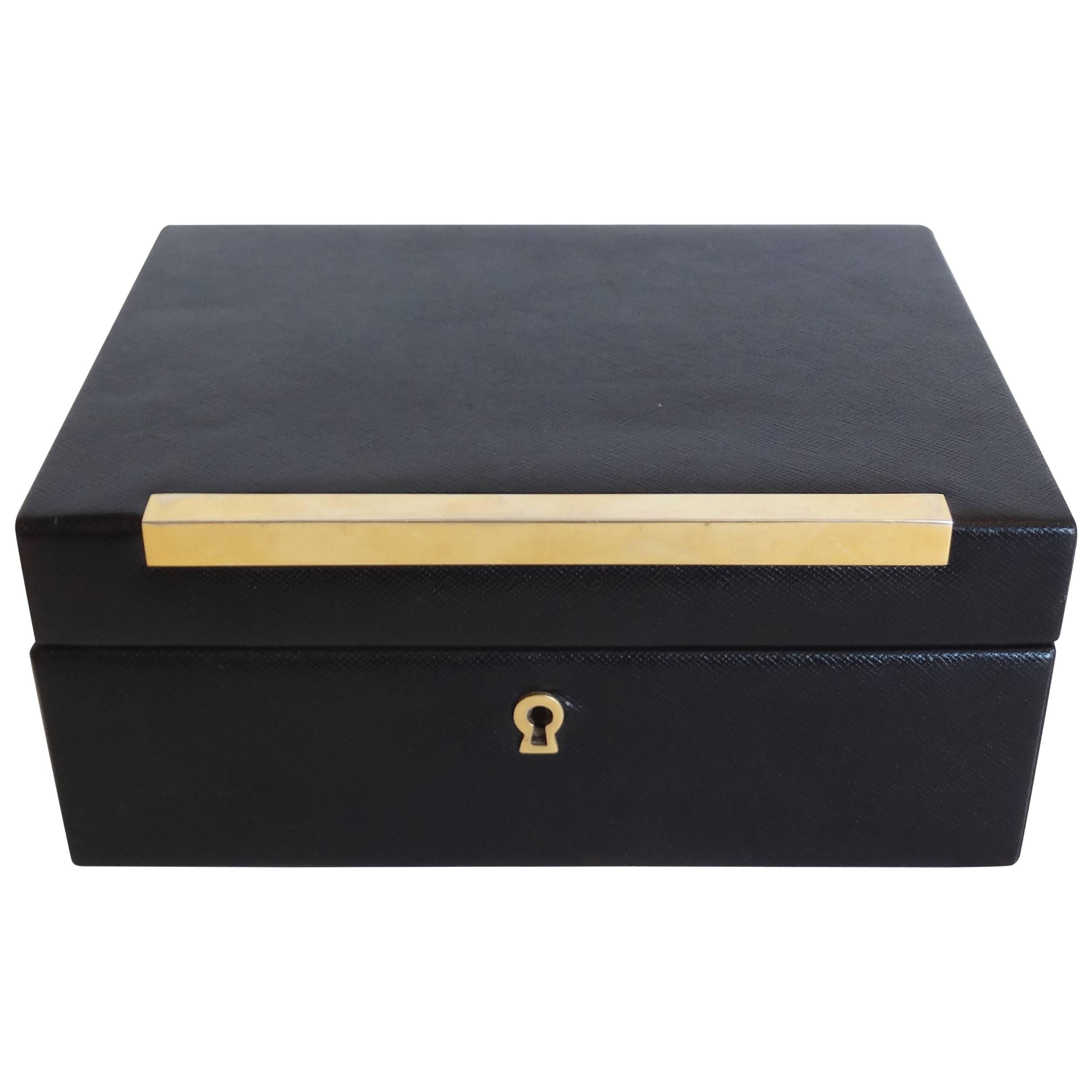 1980s Gucci Black Leather Jewelry Box at 1stDibs | gucci jewelry box ...