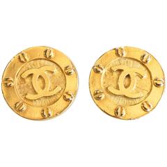 1980s Chanel Gold CC Earrings