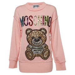 Moschino Pink Wool Embellished Teddy Bear Sweater XS