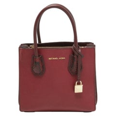 Michael Kors Red/Burgundy Leather Small Mercer Tote
