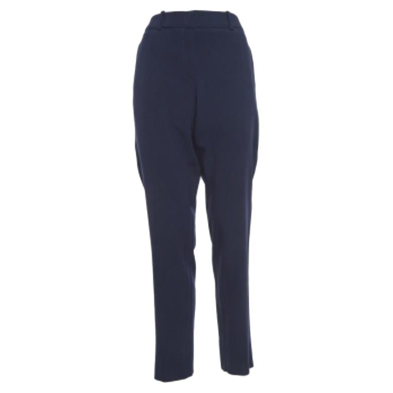 Armani Collezioni Pantalones anchos de lana azul marino L