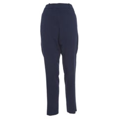 Armani Collezioni Pantalones anchos de lana azul marino L