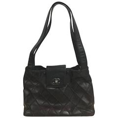 Chanel Vintage CC Turn Lock Shoulder Bag Quilted Leather Medium