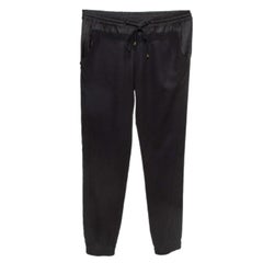 Roberto Cavalli - Joggers neri con bordi in seta e lana elasticizzati in vita S