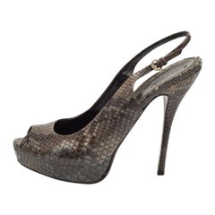 Gucci zwei Ton Python Sofia Peep Toe Slingback Pumps Größe 40,5
