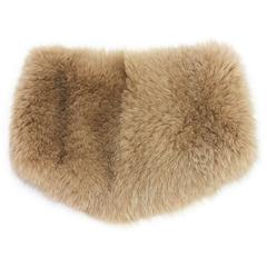 New GUCCI Fox Fur and Wool Ring Wide Scarf Dark Beige 6