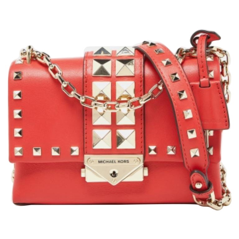 Michael Kors Mini Cece Crossbody in pelle borchiata rossa