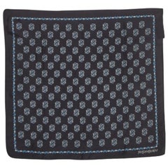 Pañuelo de seda estampado azul Saint Laurent
